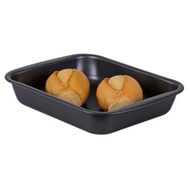 Imagem de Assadeira Antiaderente Média 22x27cm Para Assar Pão Biscoito Bolo Carnes Legumes Refratário Travessa 3 Litros Não Gruda