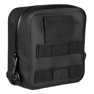 Imagem de Pequena bolsa tática submersível impermeável MOLLE para caminhadas, passeios de barco, ferramentas e equipamentos. O design termoplástico durável é compatível com mochilas, cintos táticos, bolsas de