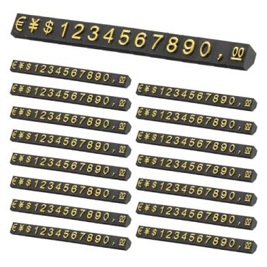 Imagem de PATIKIL Conjunto de 15 cubos de exibição de preços, suporte ajustável para etiqueta de preço removível, número de letras, kit de bloco de dólar para sinalização de exibição de lojas de varejo de joias