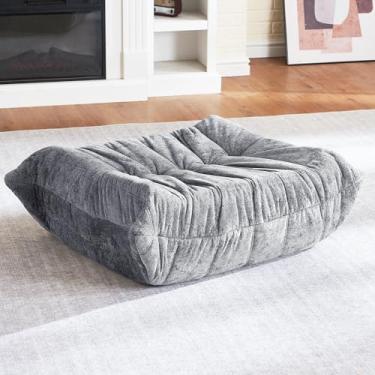 Imagem de HABUTWAY Pufe pufe, pufe, poltrona de espuma viscoelástica para sala de estar, quarto, dormitório, escritório (cinza claro)