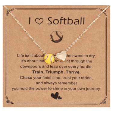 Imagem de AHAETH Presentes de softbol para equipes, mulheres, treinadoras, colecionadores, joias temáticas, colares de softbol