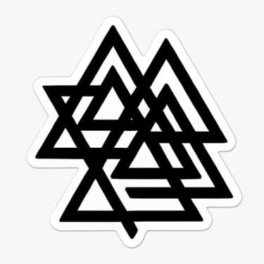 Imagem de Adesivo de Vinil Recortado com Triângulos Equiláteros, Design Moderno para Notebooks, Garrafas e Celulares, 7x8cm, Colorido