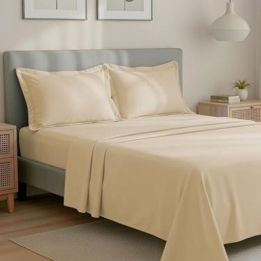 Imagem de Jogo de Cama Queen 300 Fios Percal 100% Algodão com Bordado 4 Peças BF Colchões