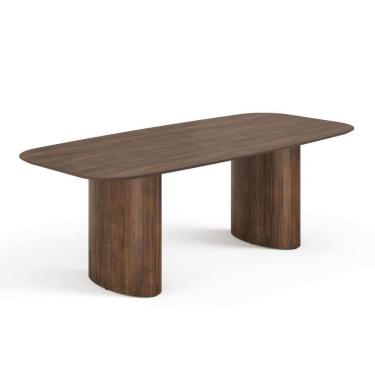 Imagem de Mesa De Jantar Orgânica Tivoli 240cm X 110cm 9 Lugares Lamina Cinamomo Castanho