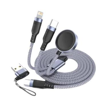 Imagem de Carregador Magnético Sem Fio 3 Em 1 Cabo De Carregamento Múltiplo USB 