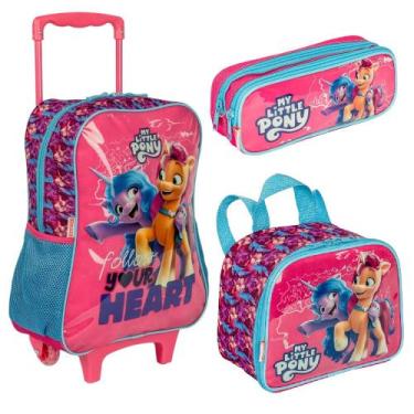 Imagem de Kit Mochila De Rodinha Estojo Lancheira My Litthe Pony Sestini