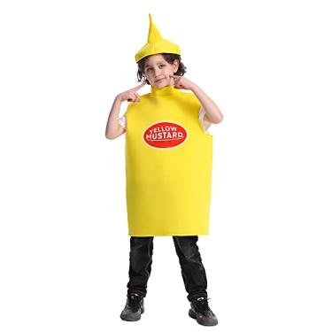 Imagem de DSplay Kids Mustard Ketchup Costume Halloween Party (7-9 years, yellow)