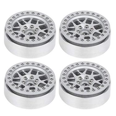 Imagem de Ainoli 4pcs 2,2 polegadas peças de atualização do cubo da roda em liga de alumínio adequadas para carro SCX10 1/10 RC (Prata)