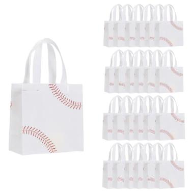 Imagem de SMAROICE 24 peças de sacos de presentes de beisebol, sacos de presente de beisebol, lancheiras, lembrancinhas de festa de beisebol, com alça, sacos de doces não tecidos, para decoração de festa de