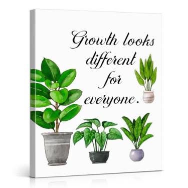Imagem de Impressão de arte de parede de saúde mental botânica crescimento parece diferente para todos, pintura de pôster inspiradora decoração de parede para casa, quarto, sala de aula, tela emoldurada 20 x 25