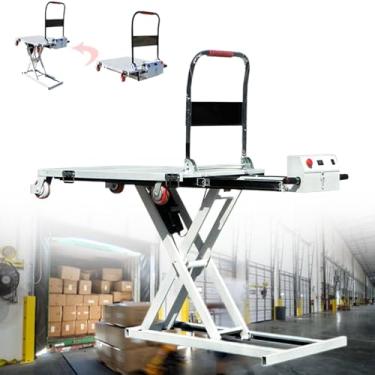 Imagem de uhyOHF Carrinho de elevação hidráulico elétrico montado em veículo, veículo de elevação hidráulica, plataforma de elevação hidráulica, carrinho dobrável, material de elevação adequado para transporte