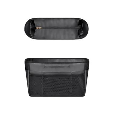 Imagem de GIVLEFLY Bolsa organizadora com vários bolsos, divisórias de bolsa com zíper médio com alça (28, cinza escuro) Forro leve com suporte de copo adequado para Longchamp tamanho médio e City30 e mais