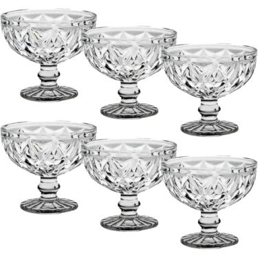 Imagem de Conjunto 6 Taças de Sobremesa Bico de Abacaxi em Vidro | Taça para Doce, Sorvete, Mousse e Sobremesas Elegantes