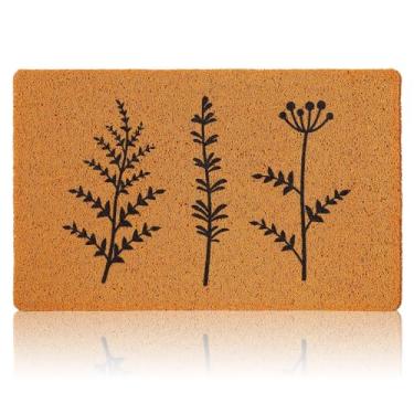 Imagem de Drydiet Tapete de porta floral de primavera tapete de porta floral de boas-vindas tapete de fibra falsa de flor com borracha antiderrapante tapete de porta frontal para porta da frente varanda de