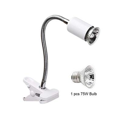Imagem de Lâmpada de Aquecimento para Répteis 75W Banho Sol com Clamp Ajustável Tartaruga Aquário Incluída