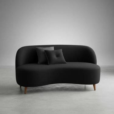 Imagem de Sofa Curvo Organico 2 Lugares Suede - Dritex, Suede Preto