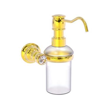 Imagem de Alied Brass Carolina Crystal Collection Dispensador de sabonete montado na parede, latão polido
