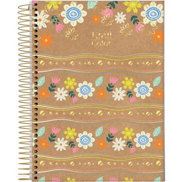Imagem de Caderno Espiral Capa Dura Colegial 10 Matérias Kraft Color 160 Folhas Jandaia Estampa 3