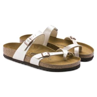 Imagem de Birkenstock Sandália feminina Mayari Birko-Flor, Branco pérola graciosa, 10 Narrow Women/8 Narrow Men