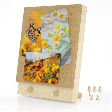 Imagem de Trycooling Quadro de avisos/placa de cortiça na mesa Pequeno Mini Tabuleiro para pendurar Mensagem Quadro de fotos para Home Office School