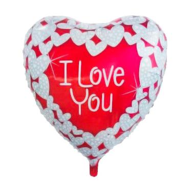 Imagem de Balão Metalizado Coração I Love You - 90cm X 95cm