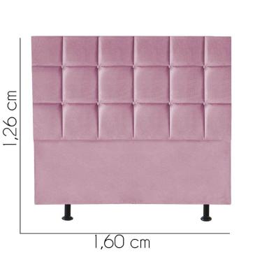 Imagem de Cabeceira Estofada Cama Box Casal Queen 160cm Espanha Suede Rosa Bebe- Mabe Magazine