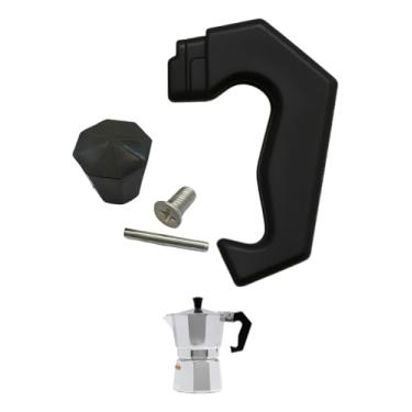 Imagem de Alça e Puxador Pomel, kit de Reposição para Cafeteira Italiana de Alumínio, 3 Xícaras