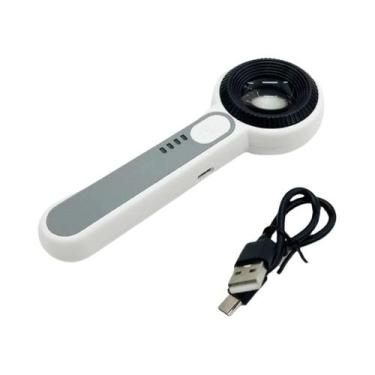 Imagem de 60x lupa com luz led portátil jóias lupa recarregável iluminado lupa p