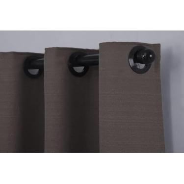 Imagem de Cortina de Linho Cru Ilhos Imbuia - 2.00m x 1.40m, Cortina Decorativa com Textura Natural, Ideal para Sala, Quarto e Escritório, Resistente e Fácil de Limpar (Tabaco)