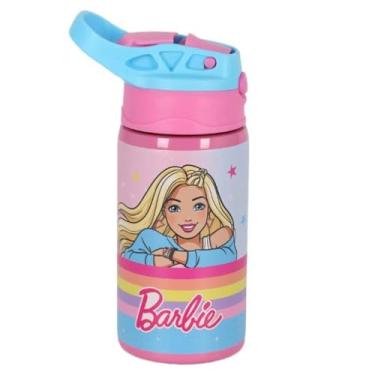 Imagem de Garrafa Infantil Inox Barbie 500Ml Com Canudo Luxcel