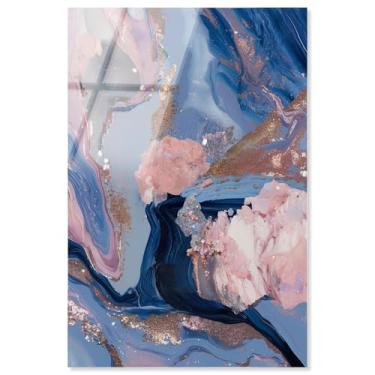 Imagem de Rose Gold Nebula I Impressão acrílica rosa decoração de parede por Art Remedy, pronto para pendurar, 40 x 61 cm