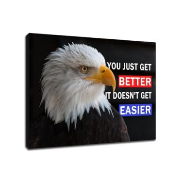 Imagem de Tela inspiradora arte de parede animal motivacional águia empreendedor citações pôster impressão tema positivo imagem pintura arte de parede para casa sala de estar escritório decoração pronto para