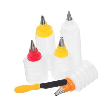 Imagem de SHOWERORO 6 garrafas de apertar para decoração de bolo de biscoito, ferramenta de distribuição para confeitar bricolage, kit de suprimentos de cozimento