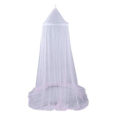 Imagem de Phefop Rede Mosquiteira de Cúpula Suspensa, Rede de Princesa para Meninas, Tenda de Cama Rosa, Dossel de Cama Universal para, Acampamento Interno, Externo, Quarto, Berço de bebê, (Rosa claro)