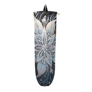 Imagem de Porta-sacos plásticos de floco de neve de inverno, bolsa de compras para pendurar na parede, bolsa organizadora de parede, 1 pacote