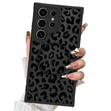 Imagem de DOTARA Capa magnética para Samsung Galaxy S24 Ultra de 6,8 polegadas, compatível com Magsafe preto leopardo padrão guepardo, câmera fosca translúcida, proteção à prova de choque, capa de telefone fina