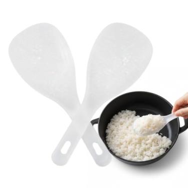 Imagem de Kit 2 Colheres de Arroz Plástico Para Panela Antiaderente – Colher para Servir Arroz com Praticidade sem Arranhões - UpShop