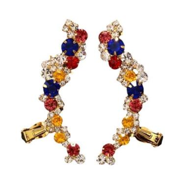 Imagem de Brincos De Clipe Boêmio Multicoloridos Em Cristal Sem Perfuração, Brin