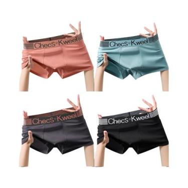 Imagem de Shorts Boxer De Algodão Masculinos 4 Peças, Roupa Íntima Sexy Para Hom