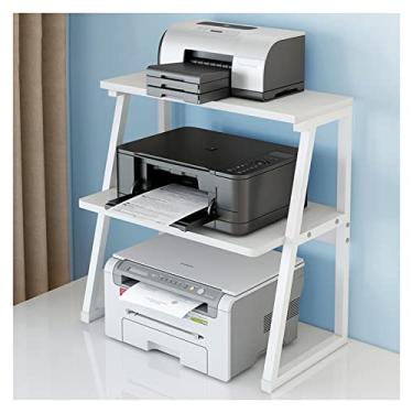 Imagem de Prateleiras independentes de 3 níveis para mesa, organizador de armazenamento de escritório, economize espaço, impressora, prateleira, suprimentos de mesa para escritório, cozinha, para livros de