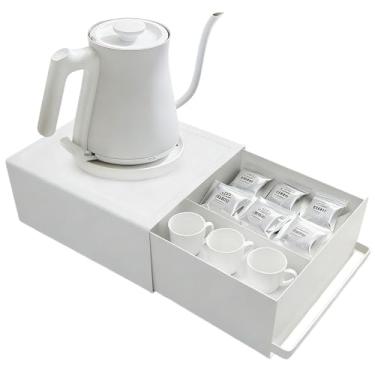 Imagem de SOONHUA Suporte organizador de cápsulas de café e chá com gaveta, suporte de utensílios de cozinha, organizador de armazenamento de bancada para pequenos eletrodomésticos, design de armário ou balcão