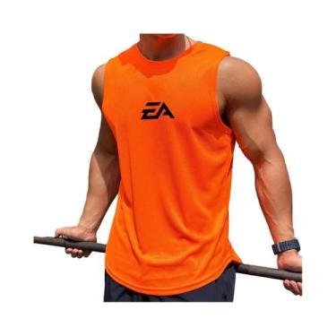 Imagem de Camiseta Regata Masculina Sem Mangas Em Malha Secagem Rápida Gola Redo