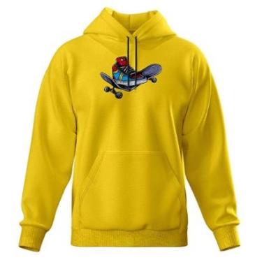 Imagem de Moletom De Frio Blusa Estampada Bolso Canguru e Capuz Top-Masculino