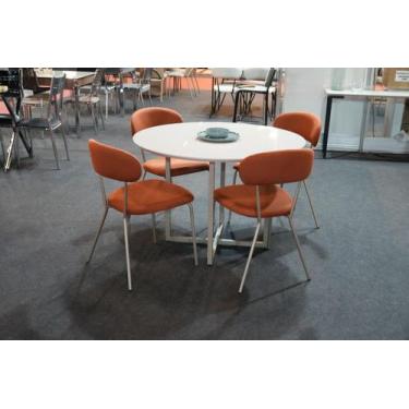 Imagem de Kit 4 cadeiras jantar aço carbono tecido bouclê lançamento - AÇO NOBRE