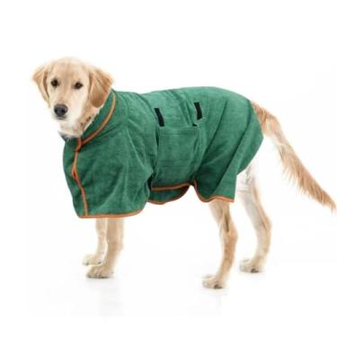 Imagem de Toalha de banho para cães, roupão de banho absorvente de água para animais de estimação, limpeza de cães de tamanho, envolvimento e secagem de corpo inteiro (tamanho: grande) ()