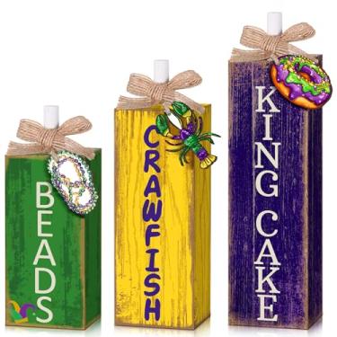 Imagem de GlikCeil 3 peças de decoração de mesa de ação de graças decoração de mesa de outono placa quadrada de bloco de ação de graças de madeira com placa de madeira e laços para casa outono colheita festa