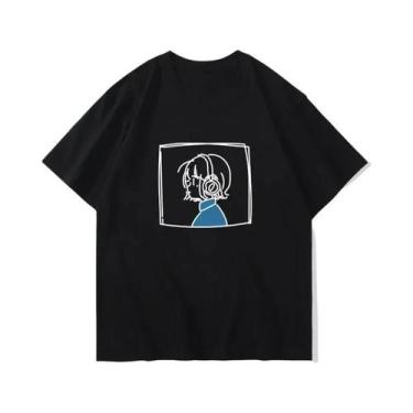 Imagem de Camiseta Oversized De Anime Bocchi the Rock Com Estampa De Música, Cam