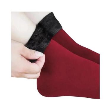 Imagem de Meias Térmicas De Lã Cashmere Para Mulheres, Quentes E Grossas, Para B