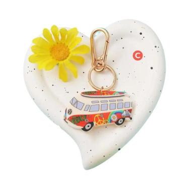 Imagem de Personalizado paz amor hippy van ônibus chave tag chaveiro saco encant