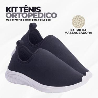 Imagem de Kit 2 Pares Tênis Feminino Casual Confortável Leve Macio Ortopédico Di